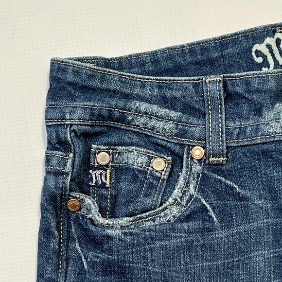 Miss Me Shorts Womens 26 Blue Denim Distressed Jean Frayed Cutoff Casual JF0350 - Picture 4 of 14
